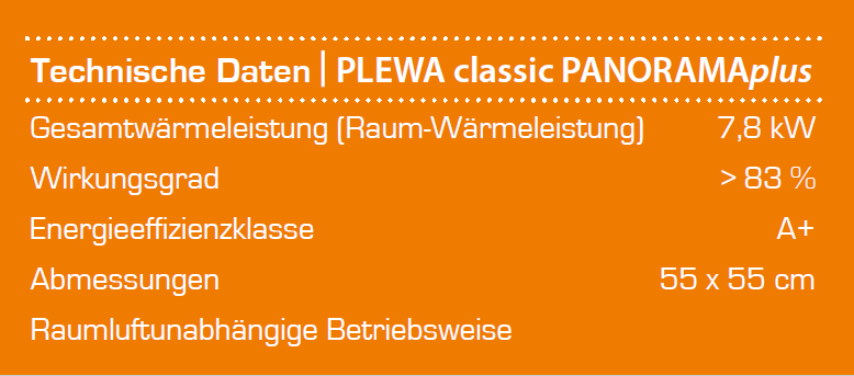 Tabelle PLEWA classic PANORAMAplus